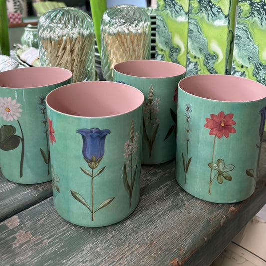 Festival of Flowers Enamel Pencil Pot