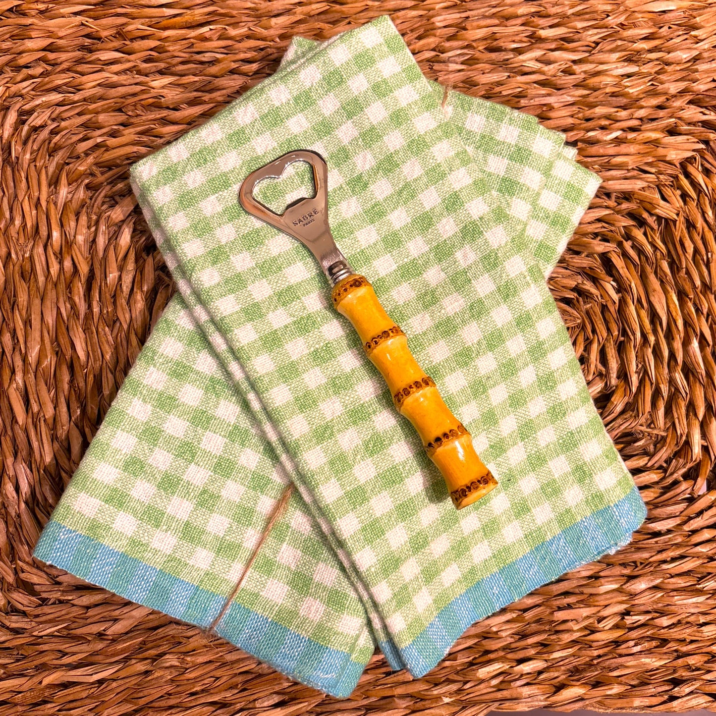 Lime & Aqua Gingham Napkin Set