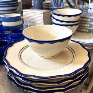 Hand Painted Blue Trim Cereal Bowl