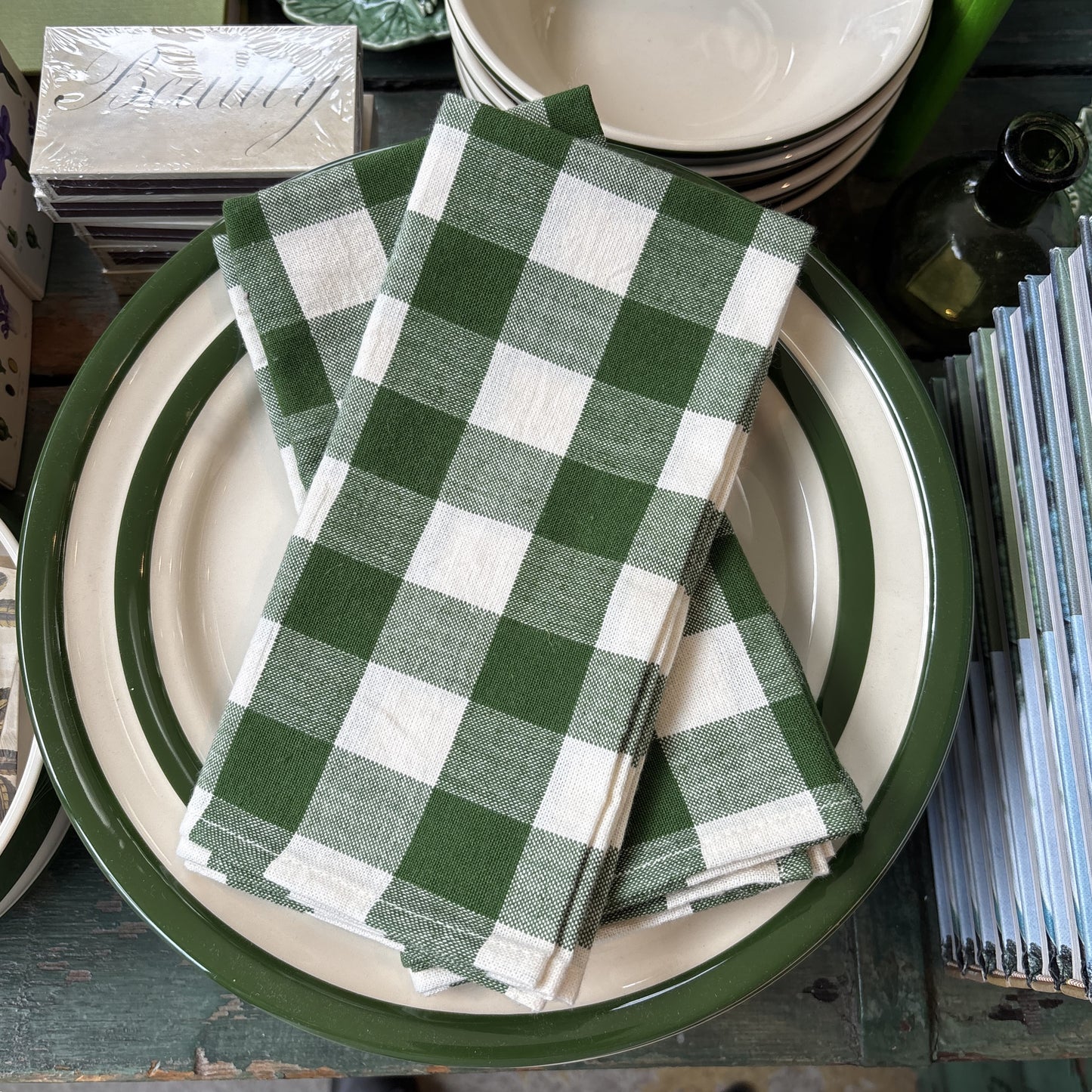 Hunter Green Gingham Napkin Set