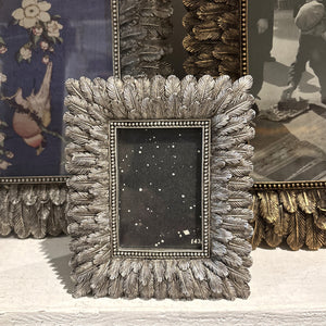 Feather Motif 4x6" Silver Frame