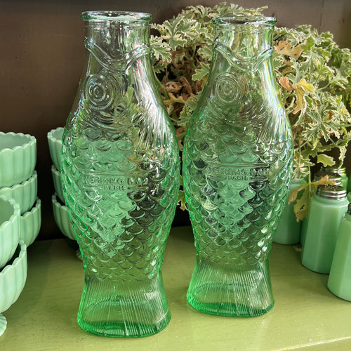 Green Glass Fish Carafe