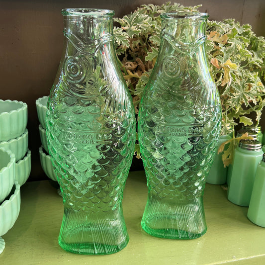 Green Glass Fish Carafe