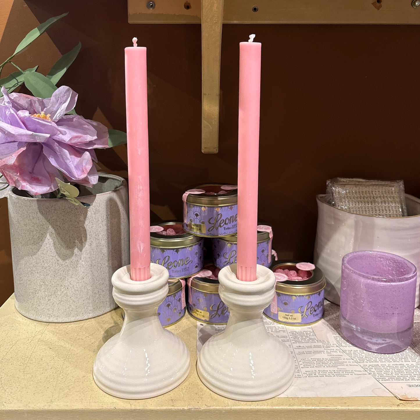 Bauer Candlestick, White