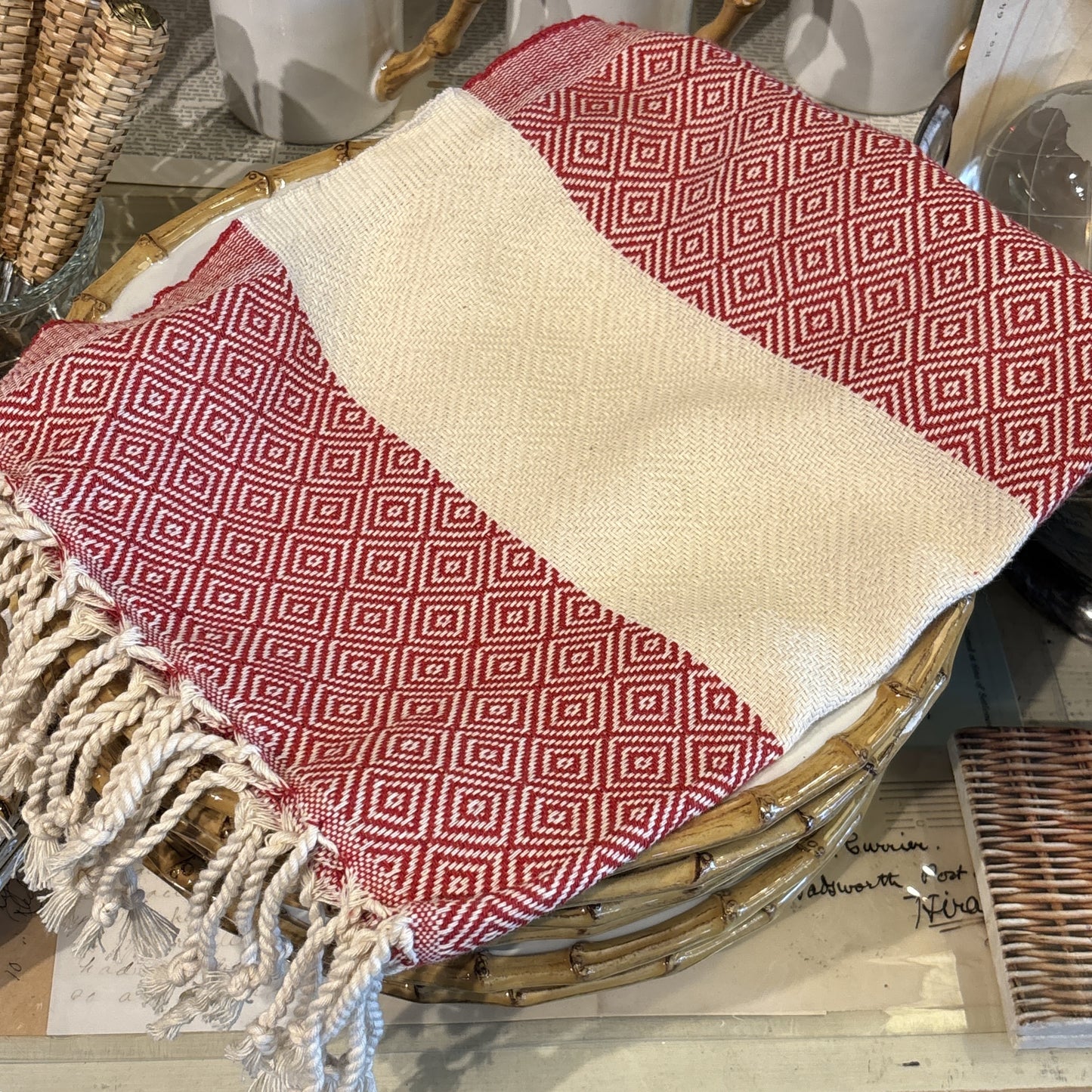 Turkish Hand Towel, Red