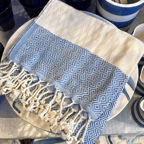 Turkish Hand Towel, Blue
