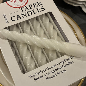 White Spiral Boxed Taper Set