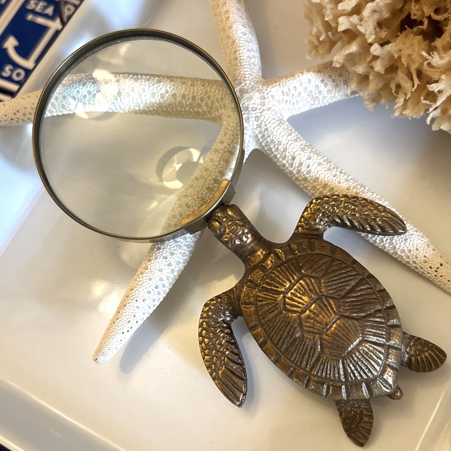 Antique Brass Turtle Magnifying Glass