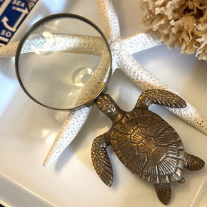 Antique Brass Turtle Magnifying Glass