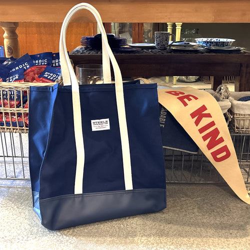 Market Navy Canvas Tote