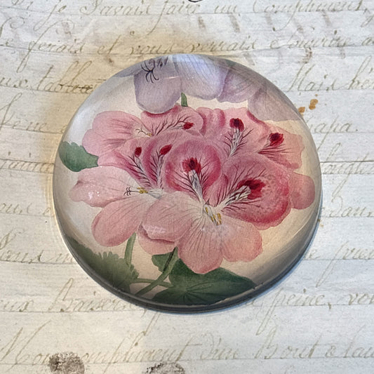 Pink & Purple Geranium Paperweight