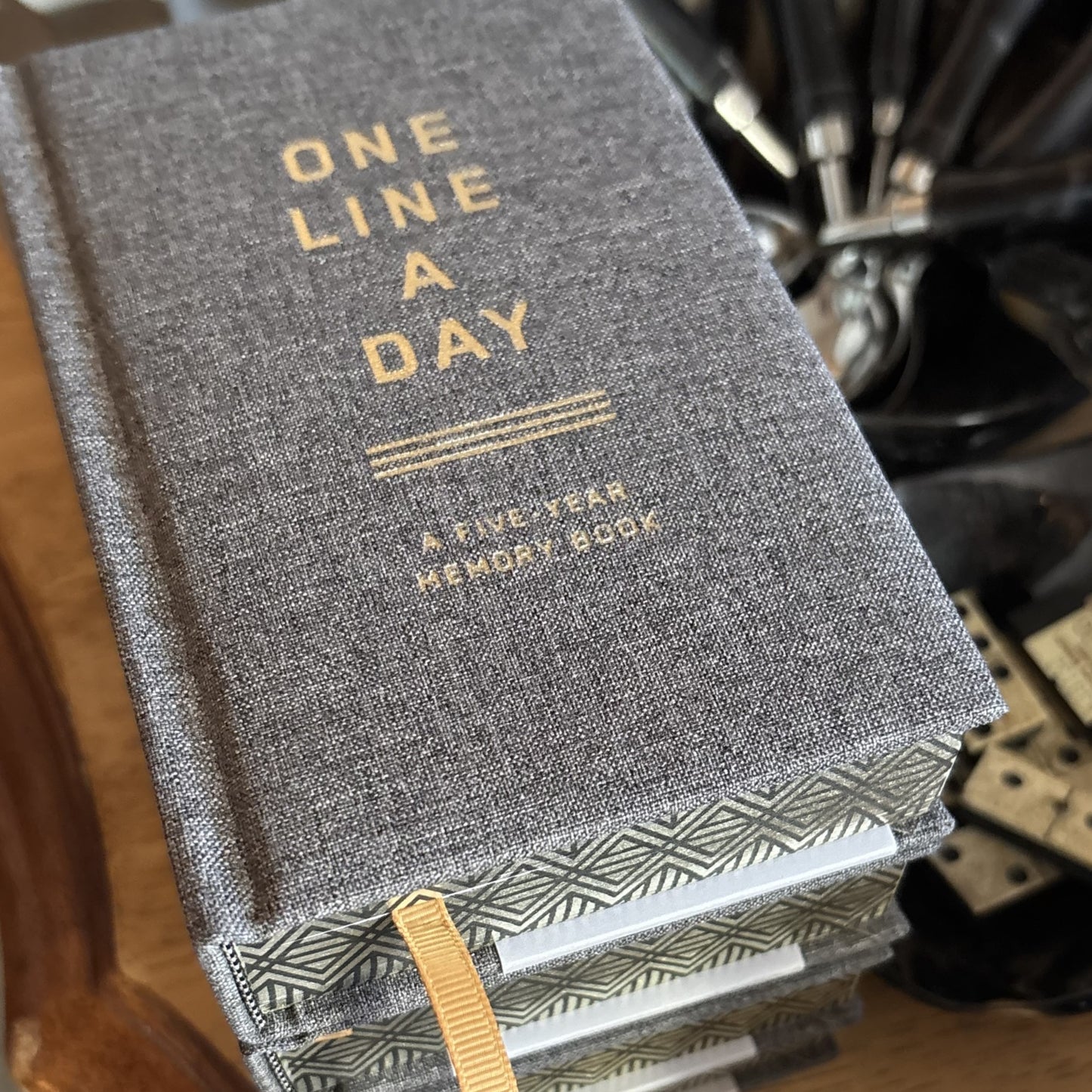 Charcoal Canvas One Line a Day Journal