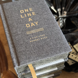 Charcoal Canvas One Line a Day Journal