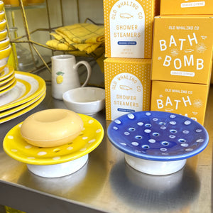 Blue Mushroom Ceramic Soap Dish