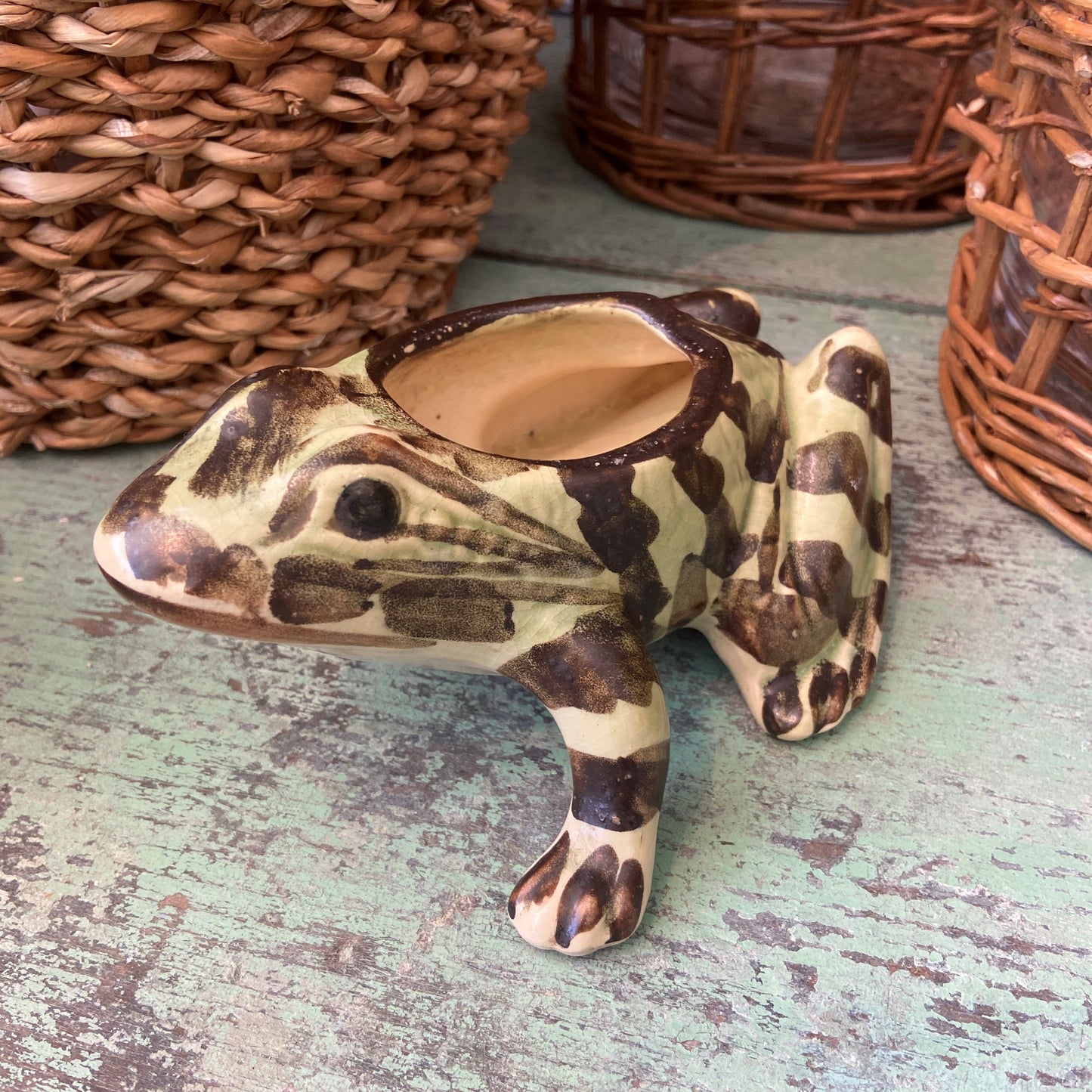 Vintage McCoy Frog Planter