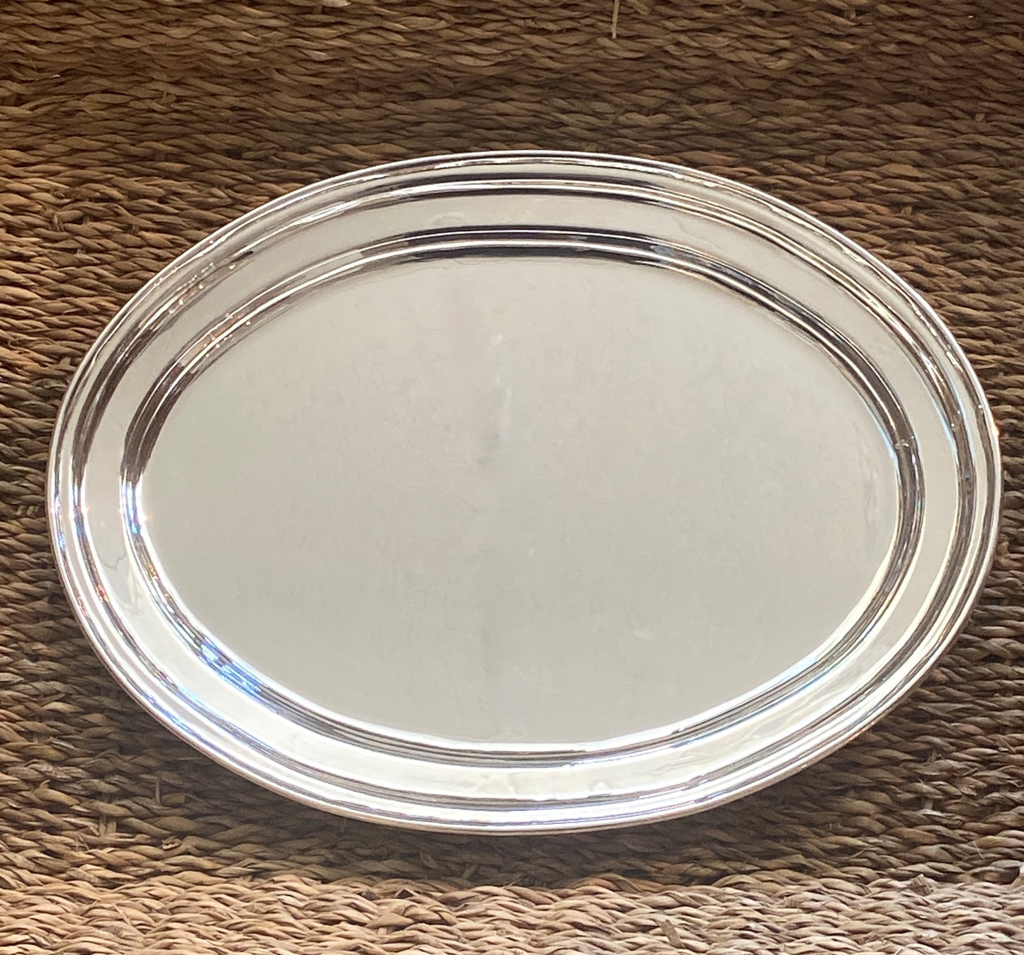 Vintage Hotel Silver Plain Platter 14"