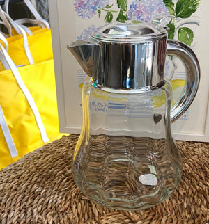 Vintage Hotel Silver Glass Lemonade Jug