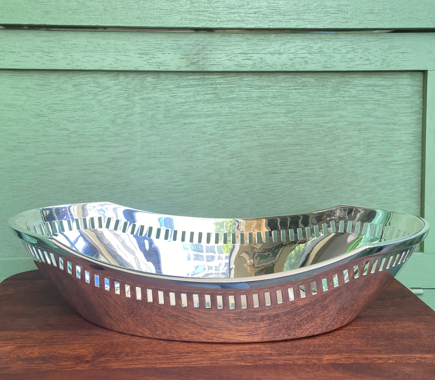 Vintage Hotel Silver Bread Dish with Rotterdam Stamp