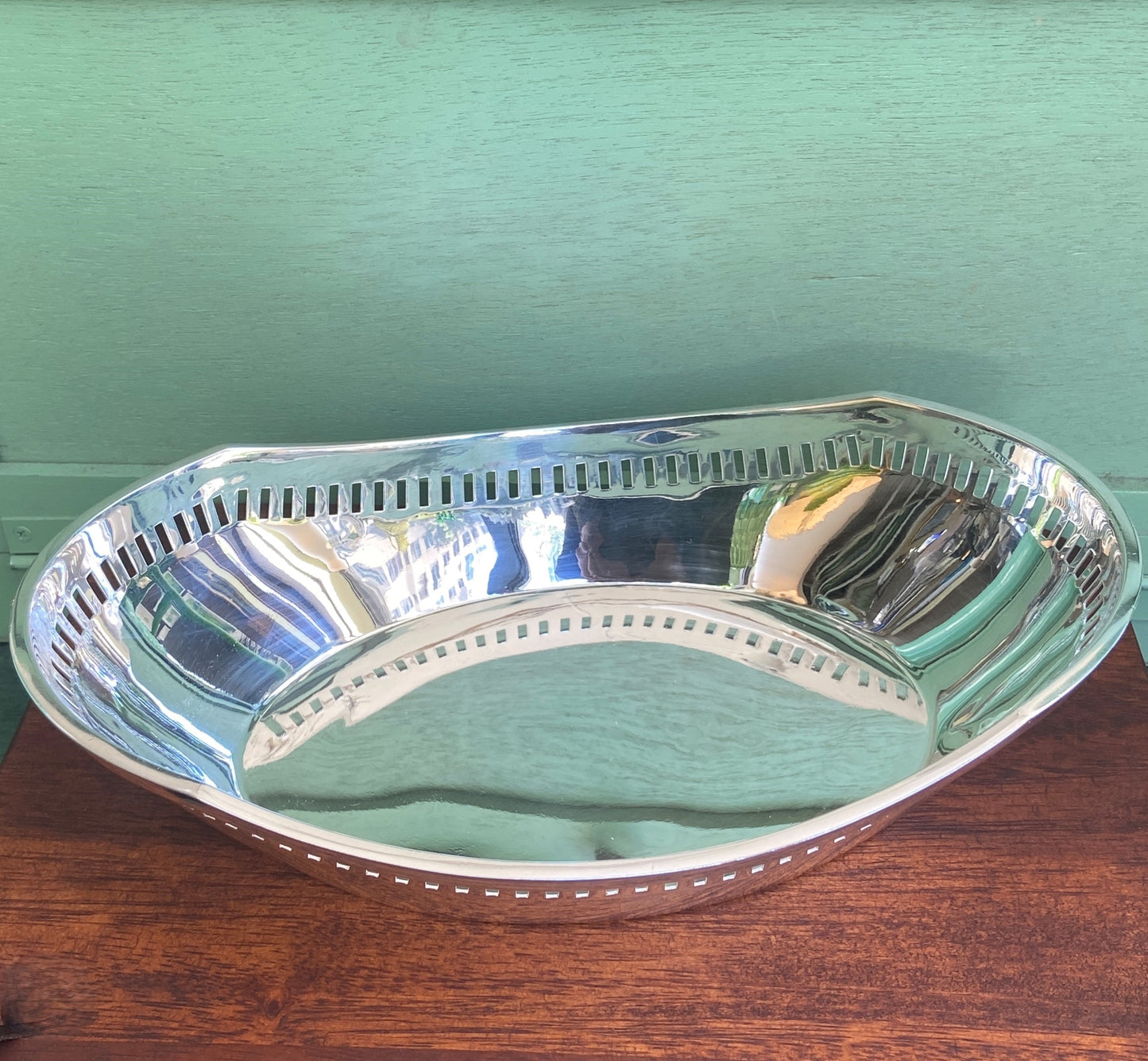 Vintage Hotel Silver Bread Dish with Rotterdam Stamp