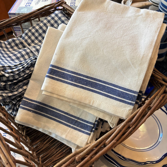 Farmhouse Blue Stripe Retro Towel