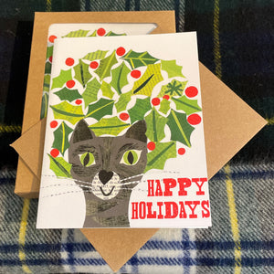 Holly Cat Boxed Cards