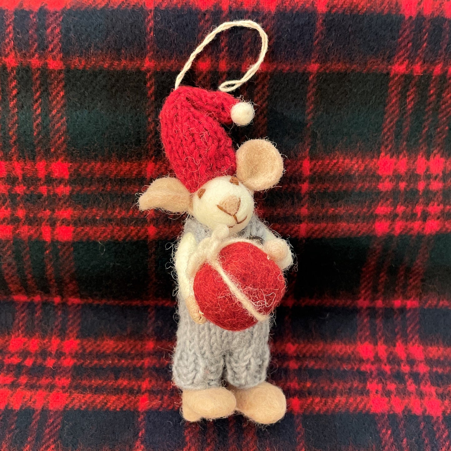 White Mouse with Gift Ornament