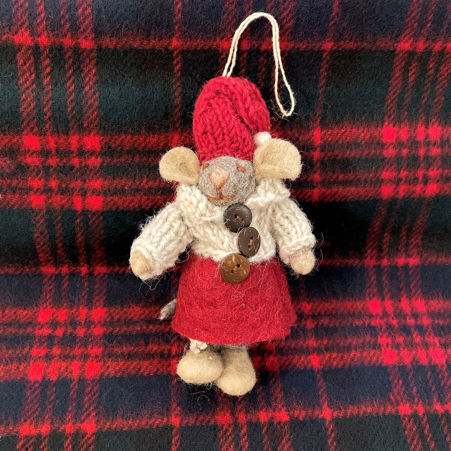 Grey Mouse with Jacket Ornament