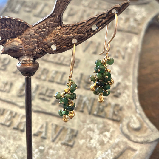 Green Garnet Seed Pod Earrings