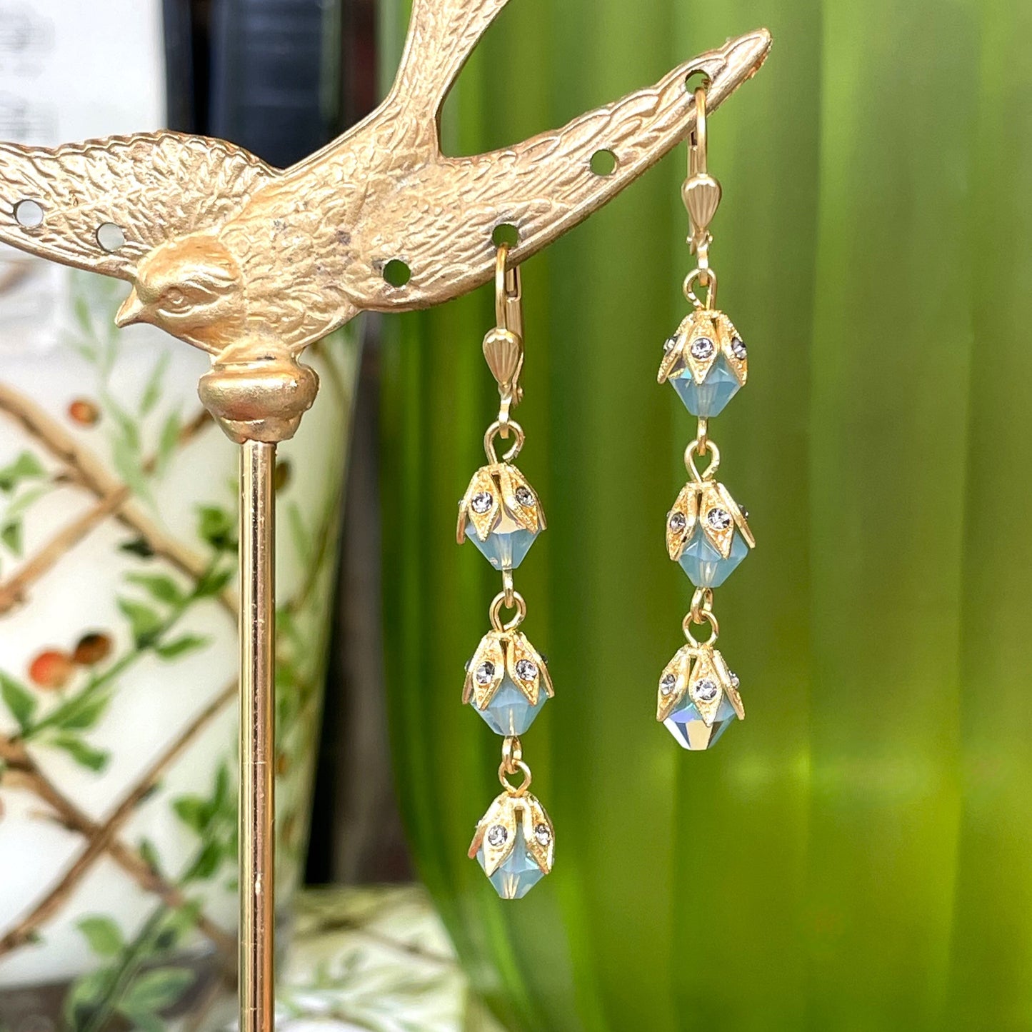 Pacific Opal Triple Drop Tiered Earring