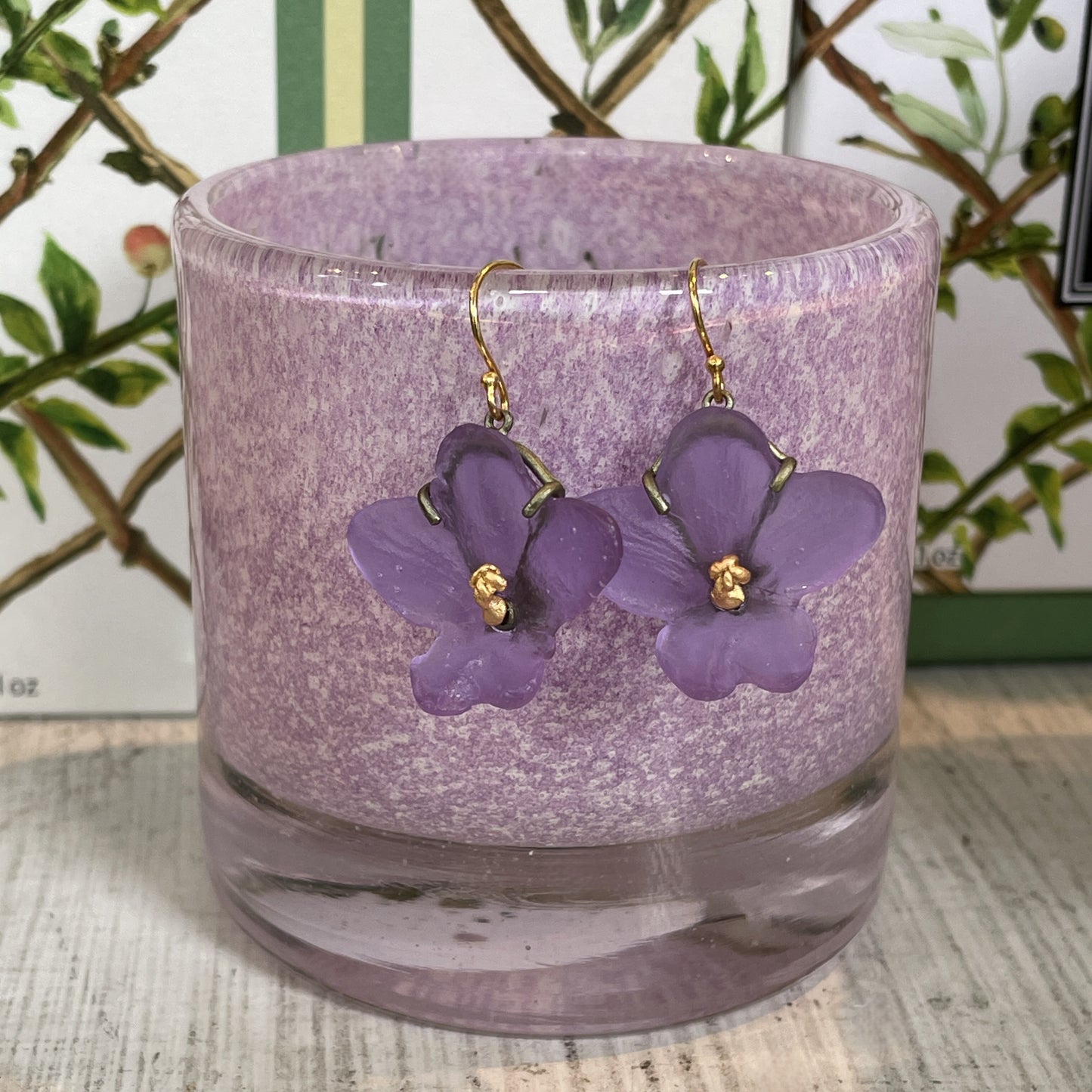 African Violet Wire Earrings