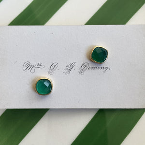 Green Chalcedony Post Earrings