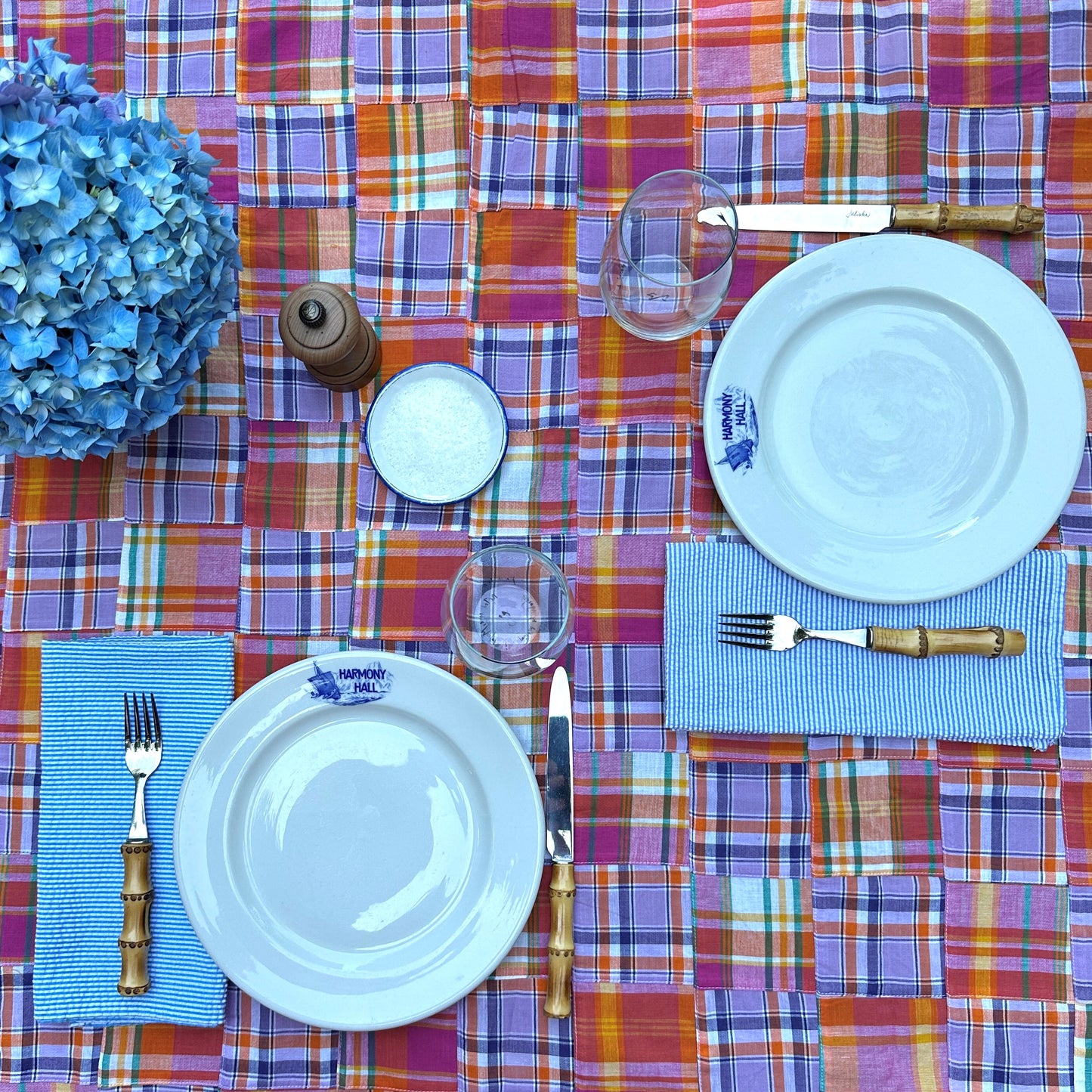 Multicolored Madras Tablecloth, No. 02