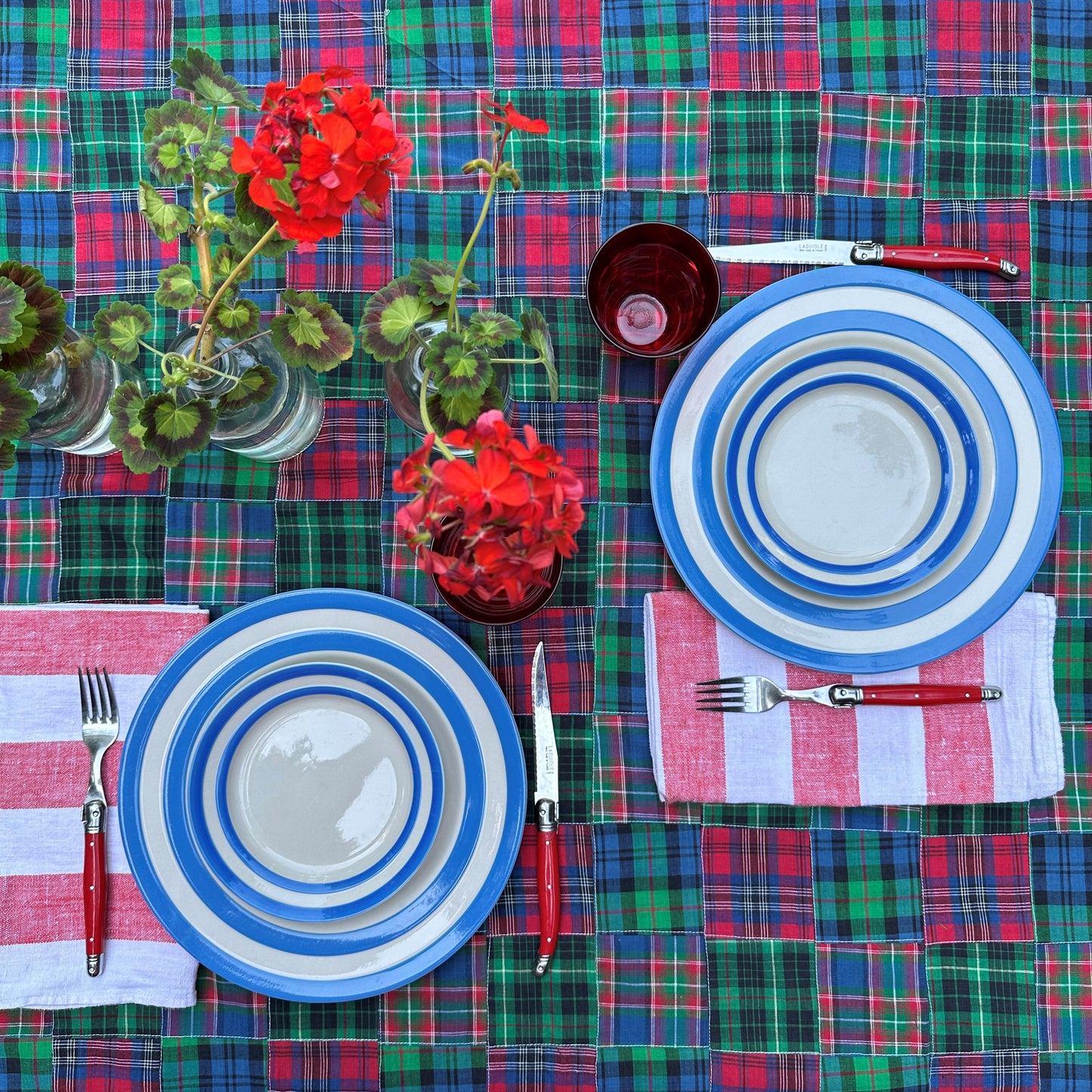 Multicolored Madras Tablecloth, No. 01