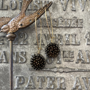 Antique Brass Floral Burst Earrings