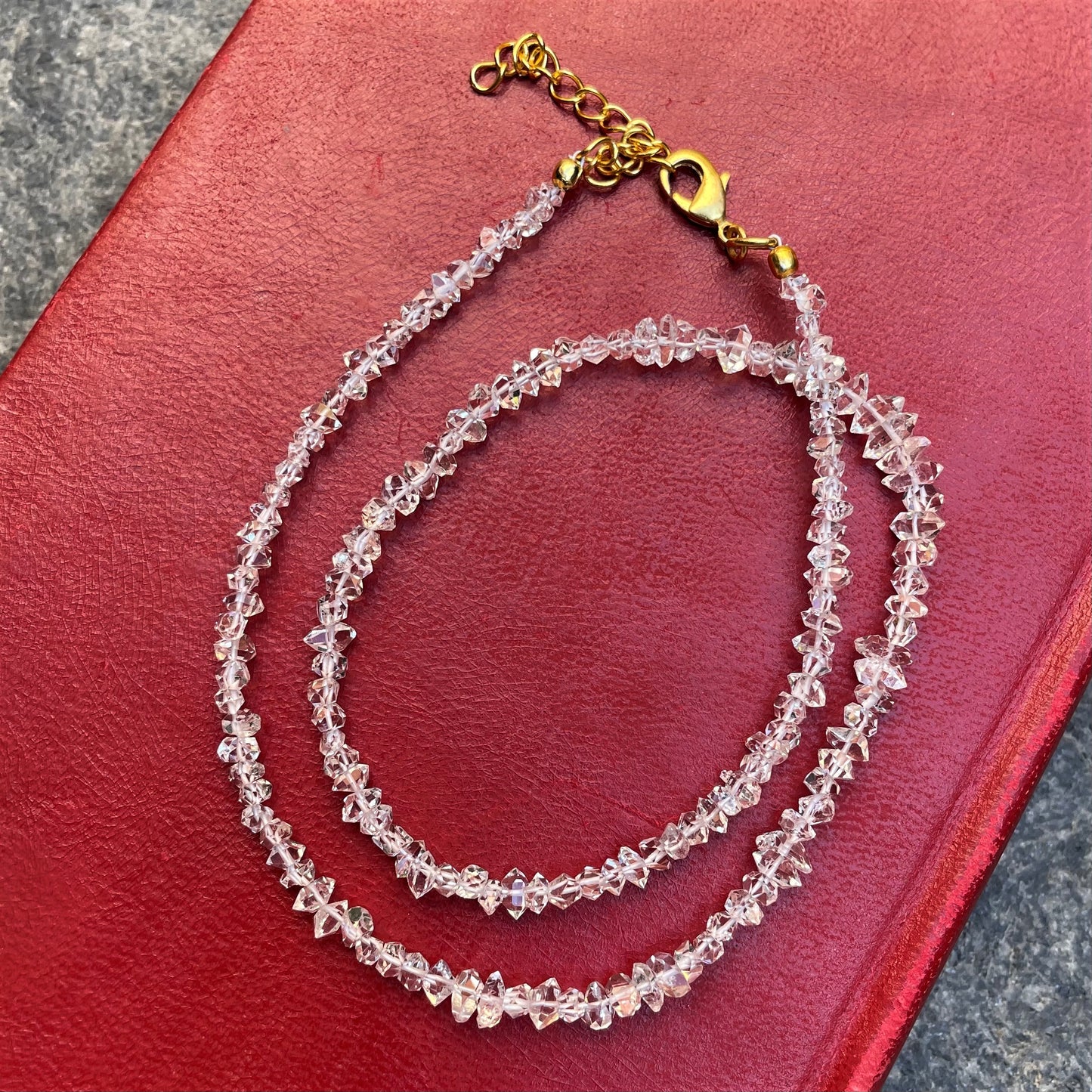 Herkimer Diamond Crystal Beaded Necklace