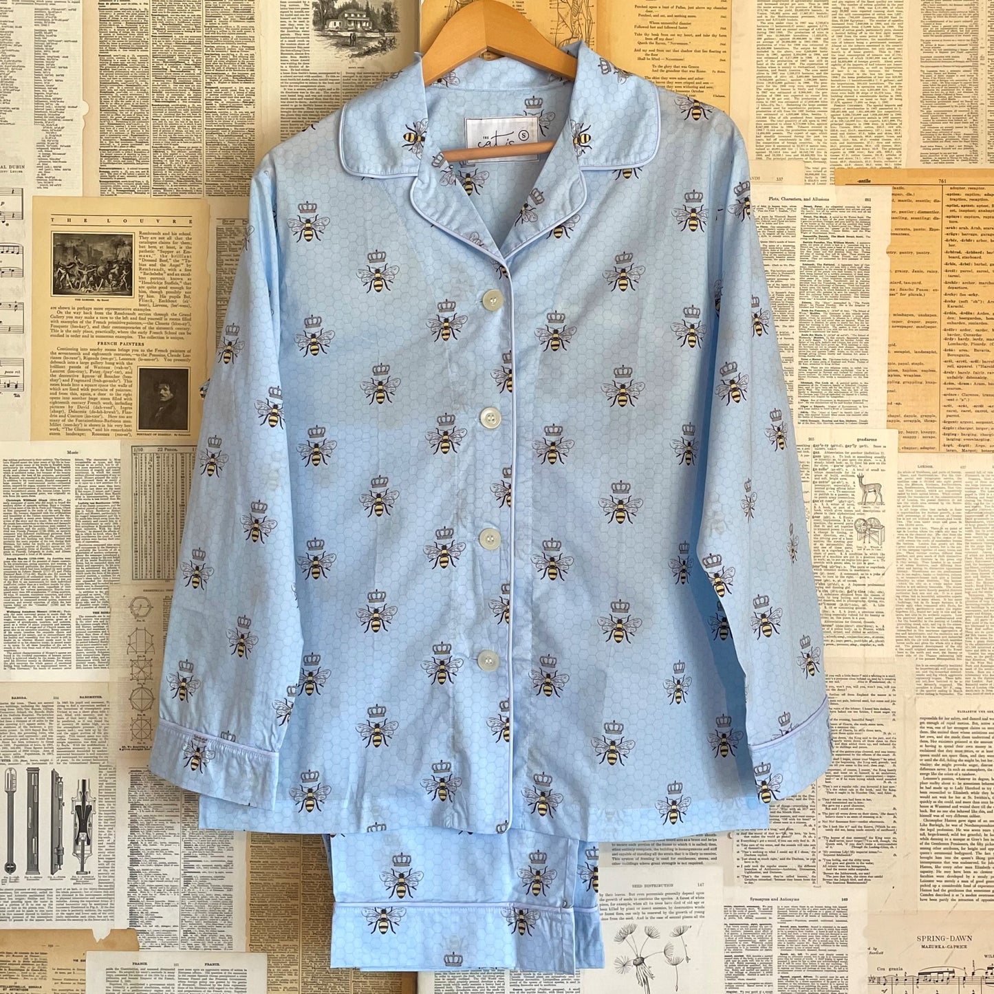 Queen Bee Blue Pajama Set, Extra Large