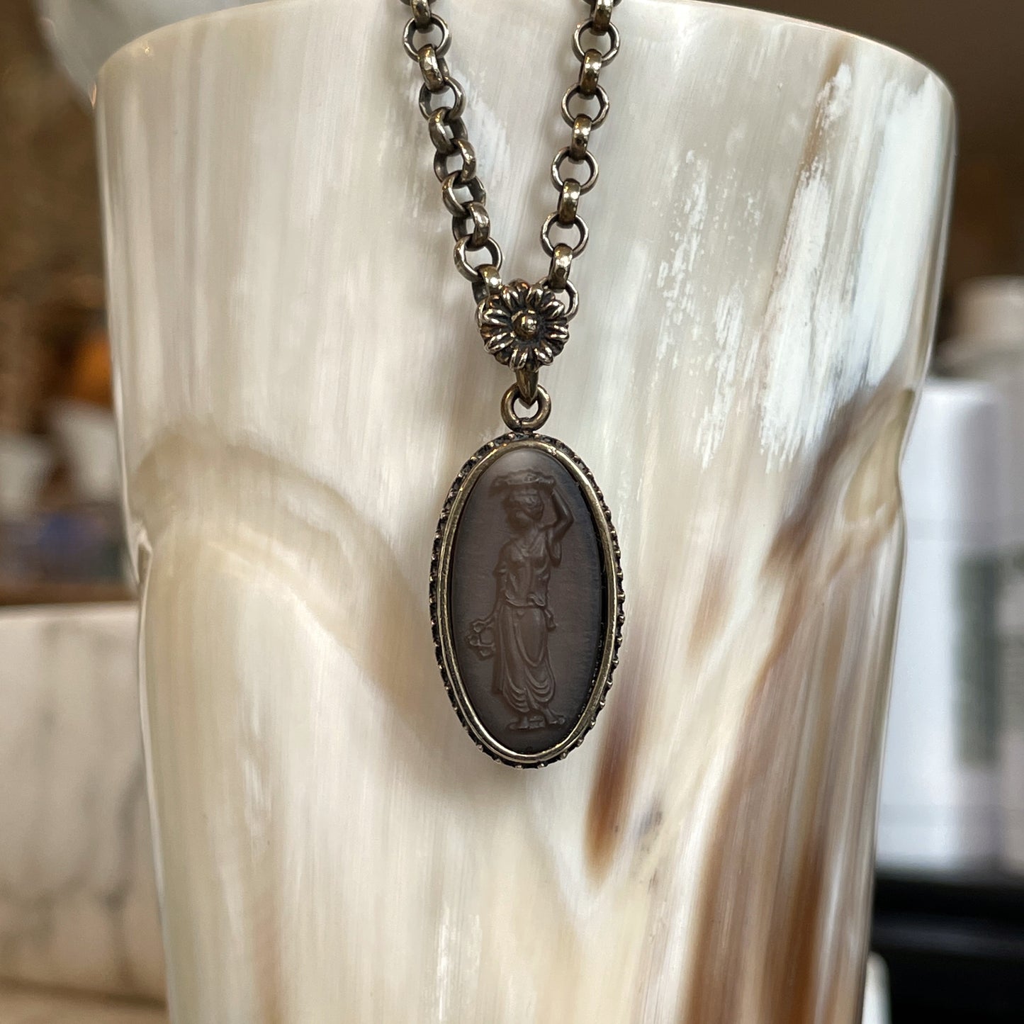 Chocolate Cameo Necklace