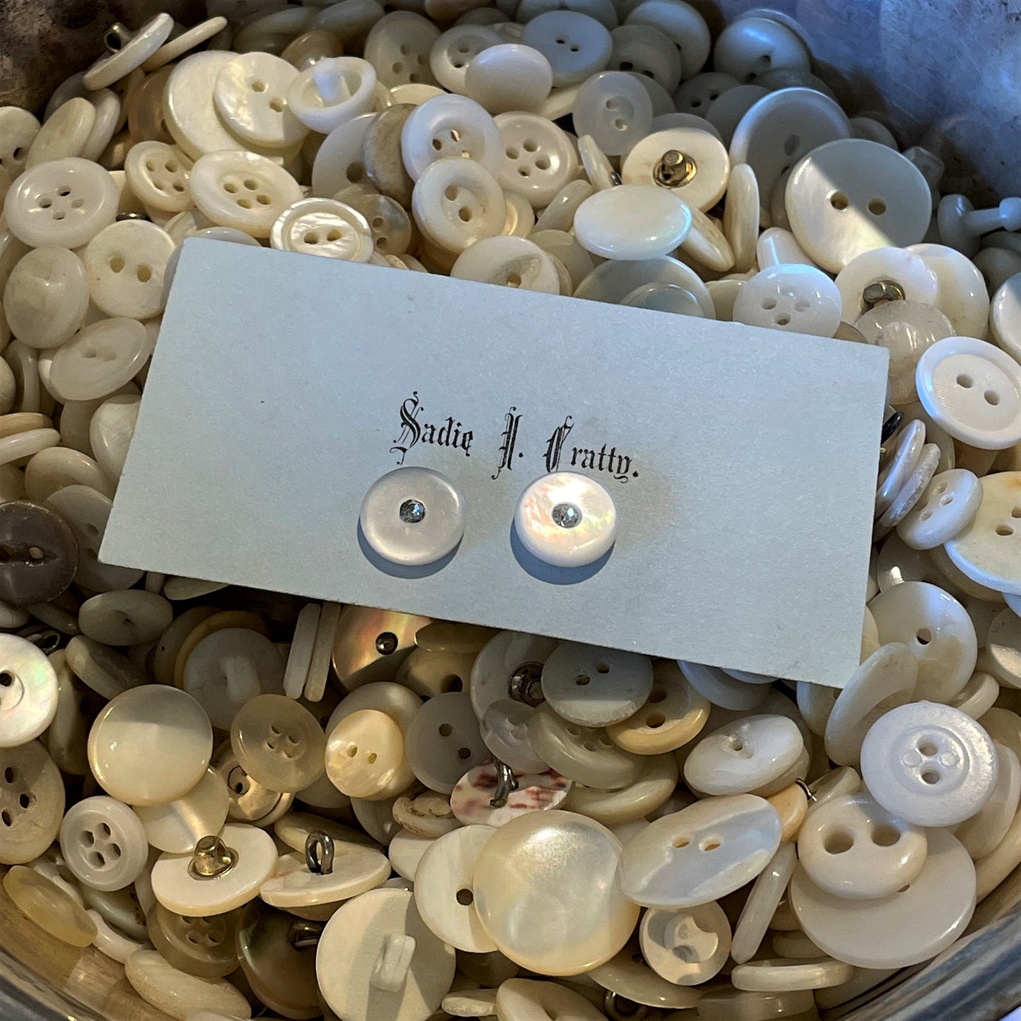 Mother Of Pearl Disc Post Earrings