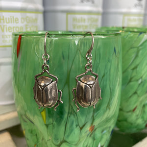 Silver Goldsmith's Beetle Earrings