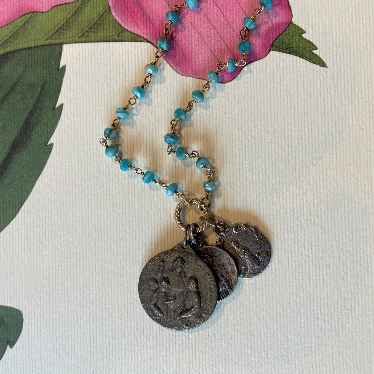 Amazonite Vintage Charm Necklace #2