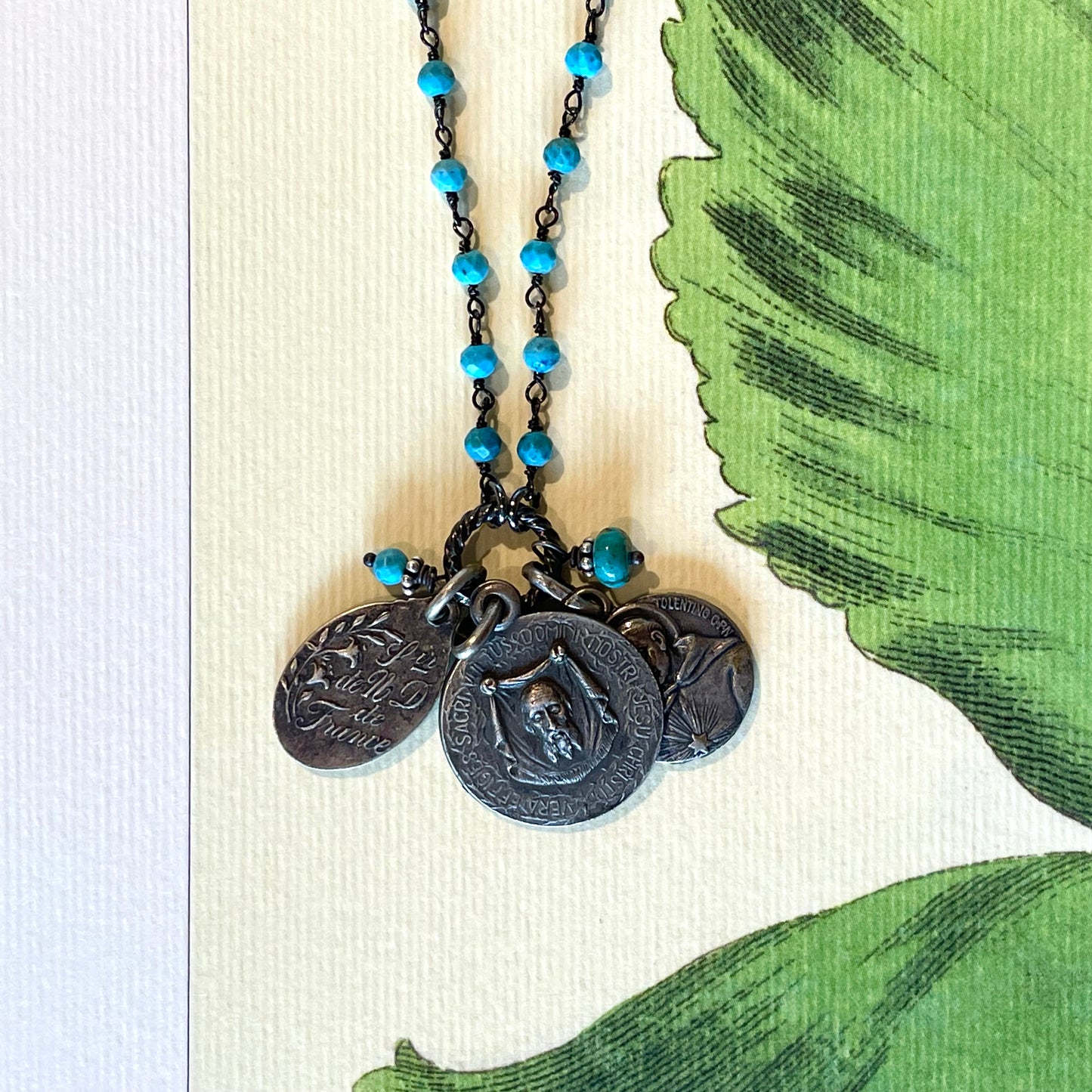 Sleeping Beauty Turquoise Vintage Charm Necklace