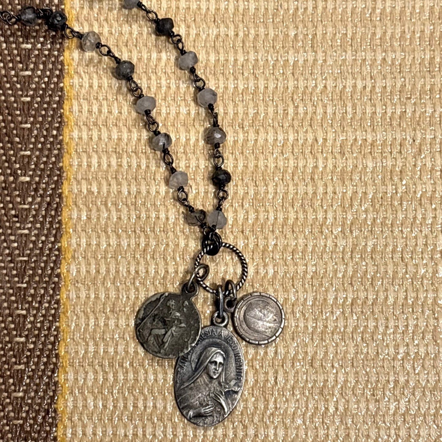Rutilated Quartz Vintage Charm Necklace