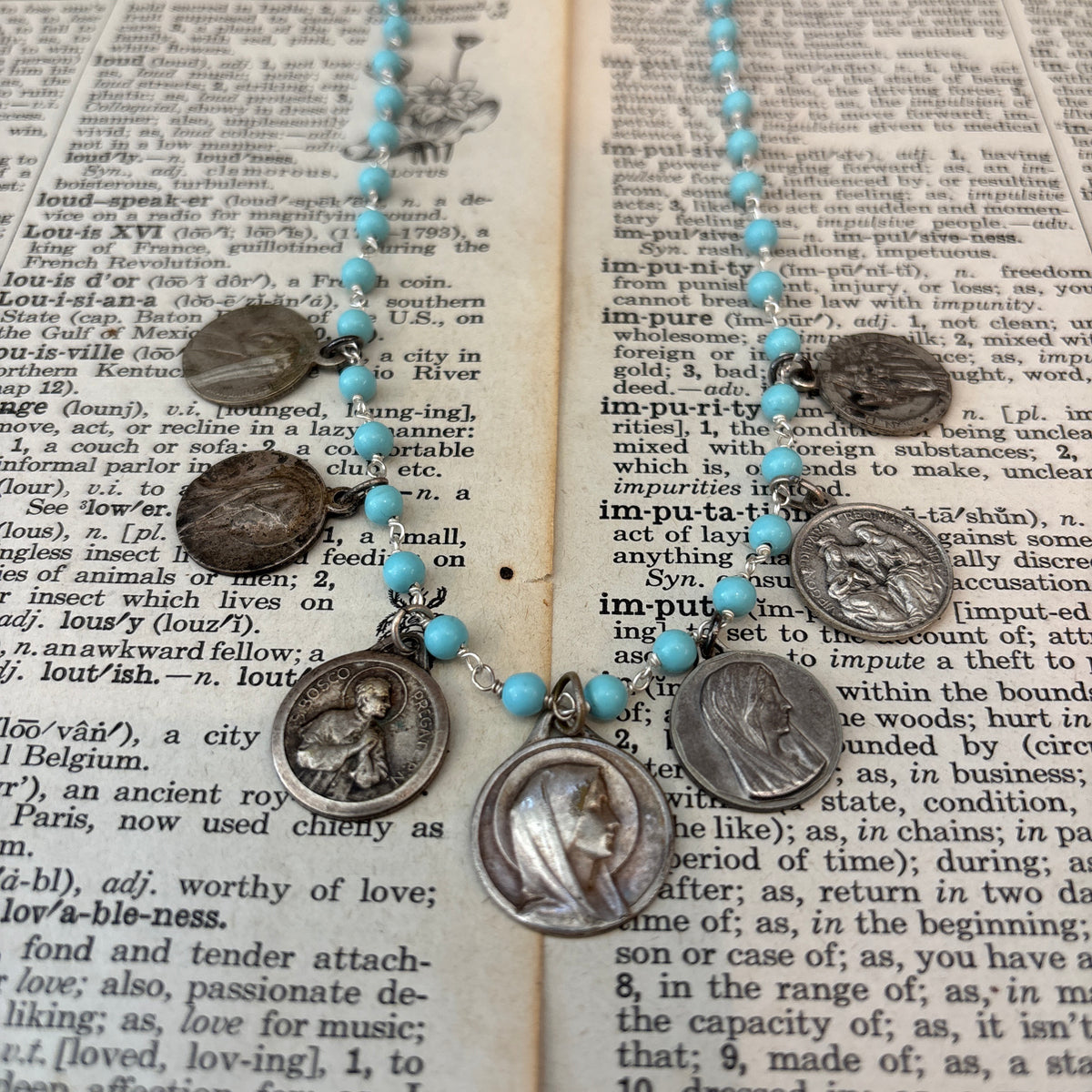 Turquoise Vintage Multi Charm Necklace
