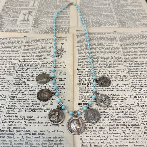 Turquoise Vintage Multi Charm Necklace