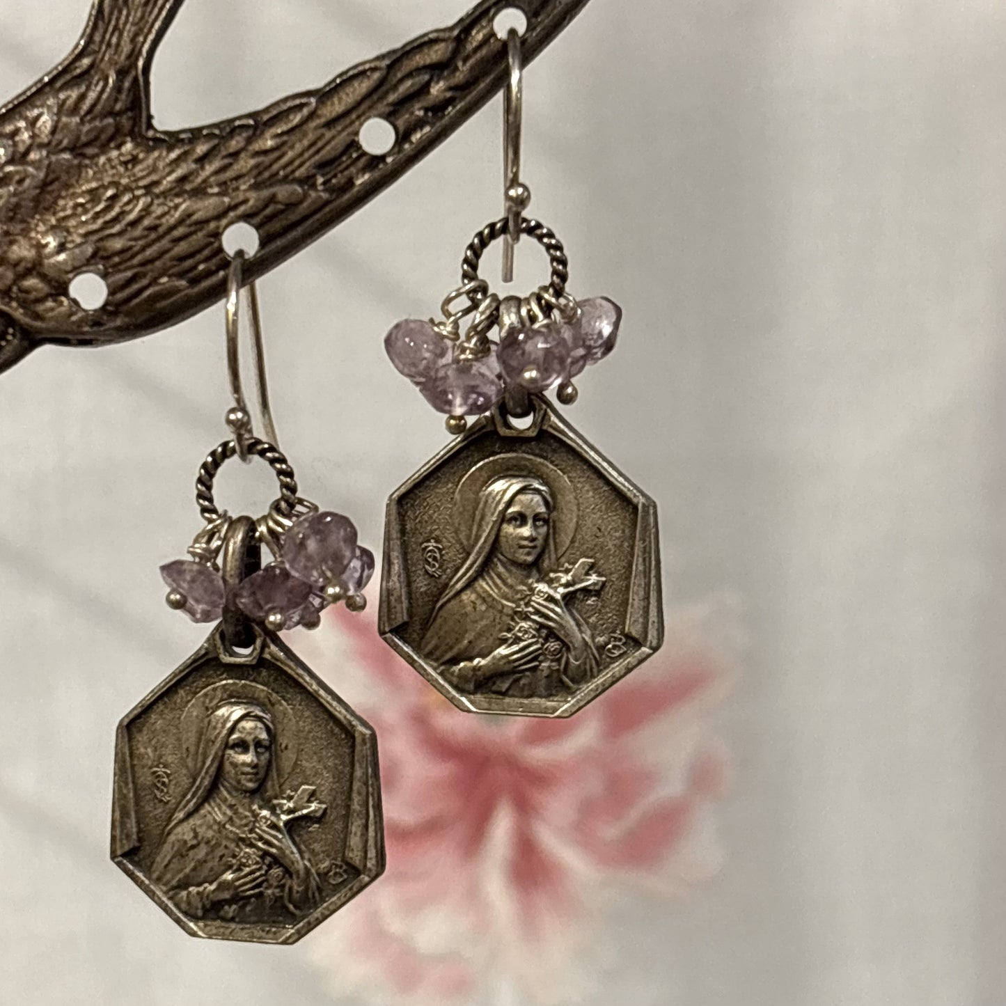 Amethyst Vintage Charm Earrings