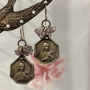 Amethyst Vintage Charm Earrings