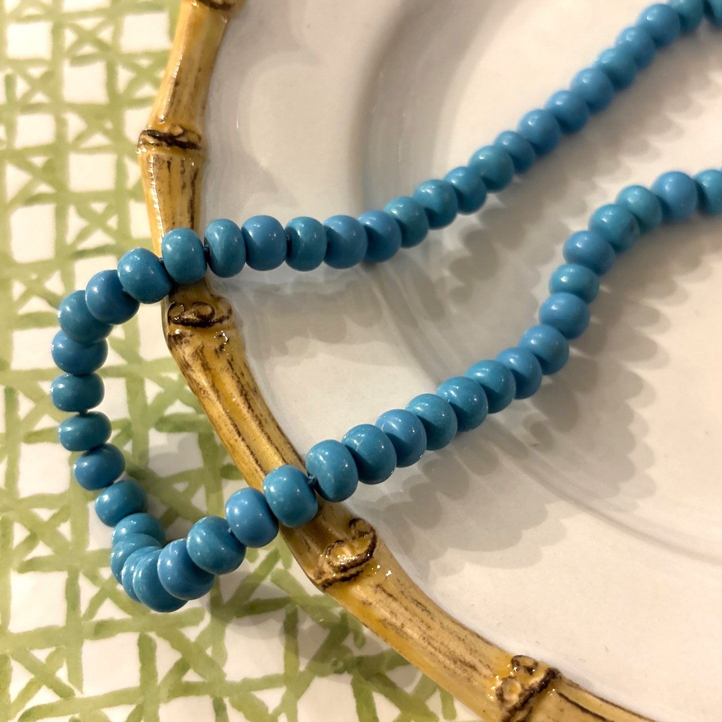 Blue Turquoise Howlite Beaded Necklace
