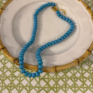 Blue Turquoise Howlite Beaded Necklace