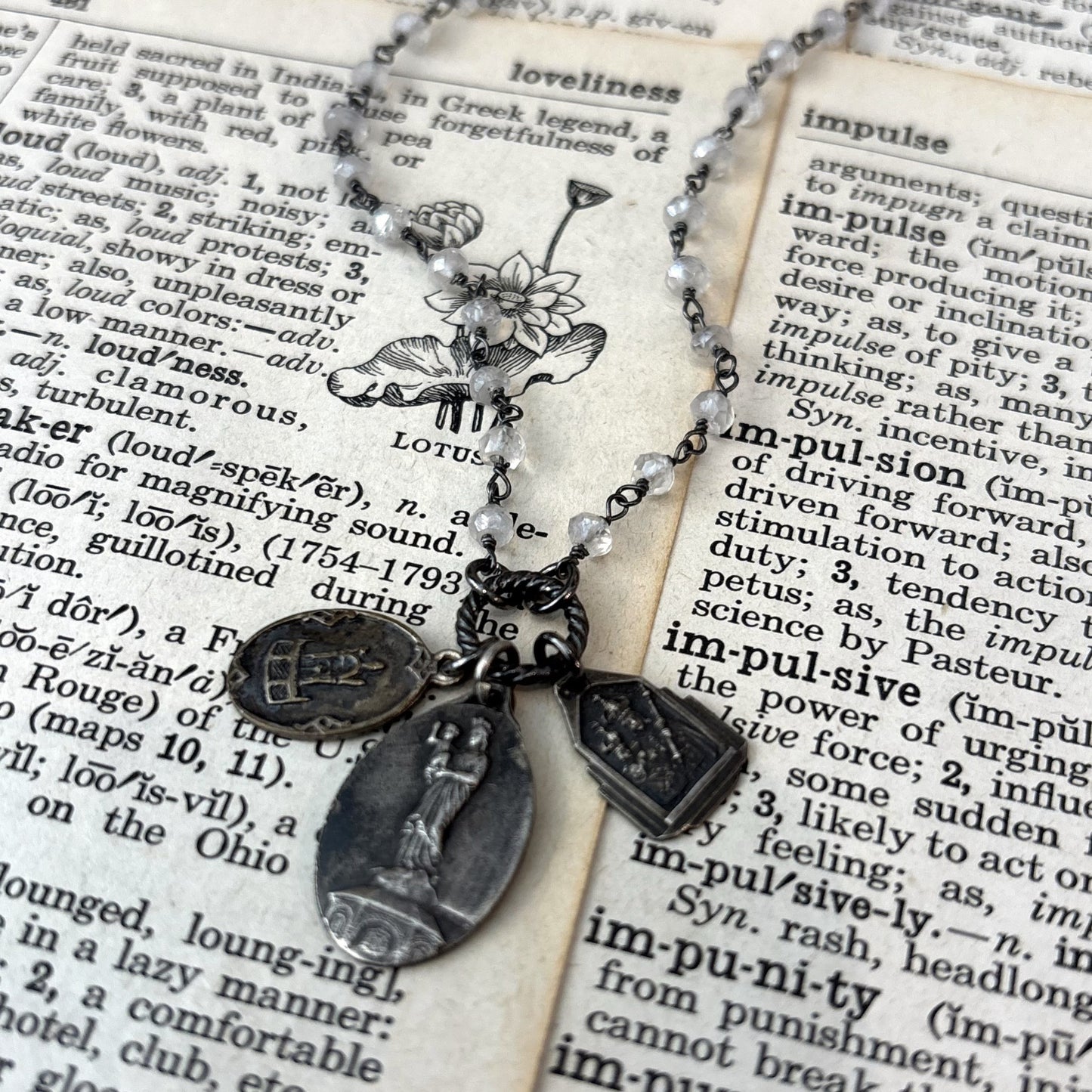 Moonstone Vintage Charm Necklace
