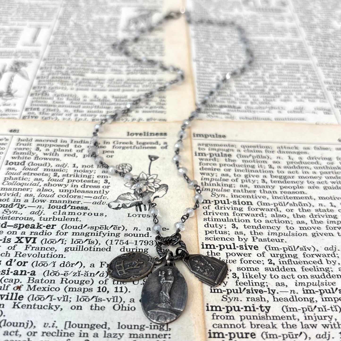 Moonstone Vintage Charm Necklace